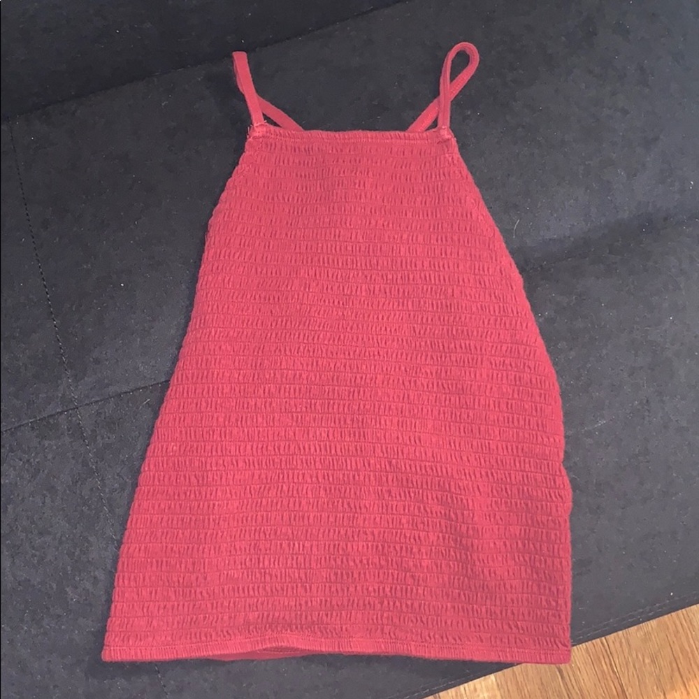 hollister maroon cross back crop tank